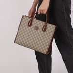 Gucci Monogram Supreme Canvas Tote Bag