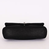 Chanel Medium Double Flap Black Perforated Jersey 2016 SHW