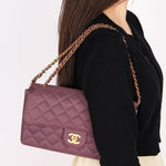 Ultra-Rare Chanel Medium Classic Single Flap Plum Jersey 1995 24K GP