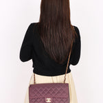 Ultra-Rare Chanel Medium Classic Single Flap Plum Jersey 1995 24K GP