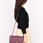 Ultra-Rare Chanel Medium Classic Single Flap Plum Jersey 1995 24K GP
