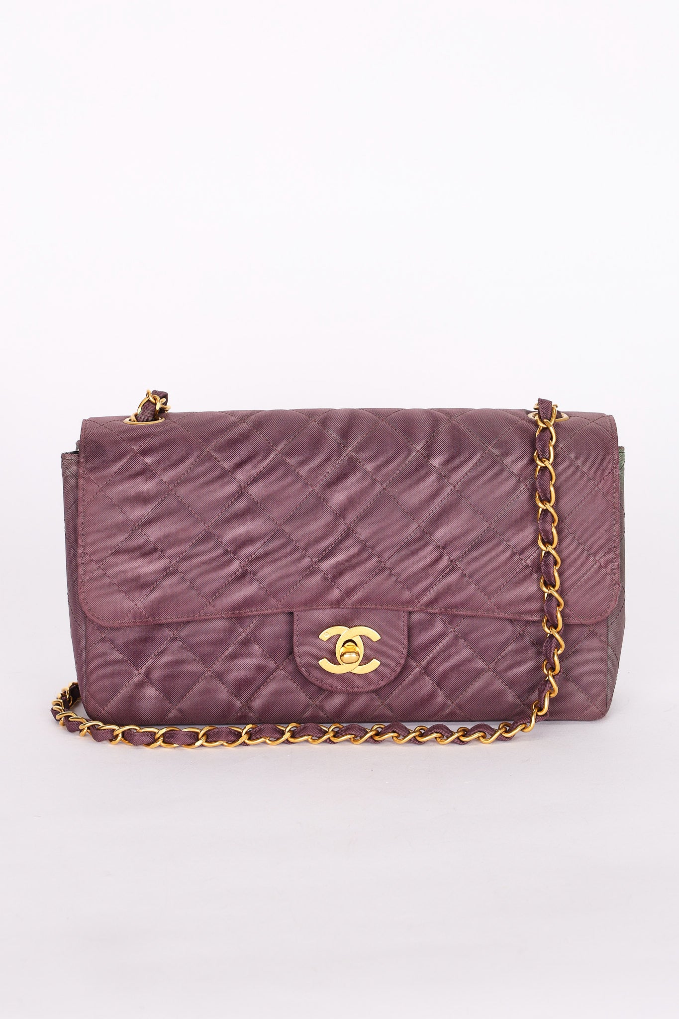 Ultra-Rare Chanel Medium Classic Single Flap Plum Jersey 1995 24K GP