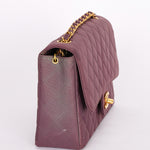 Ultra-Rare Chanel Medium Classic Single Flap Plum Jersey 1995 24K GP
