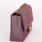 Ultra-Rare Chanel Medium Classic Single Flap Plum Jersey 1995 24K GP