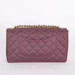 Ultra-Rare Chanel Medium Classic Single Flap Plum Jersey 1995 24K GP