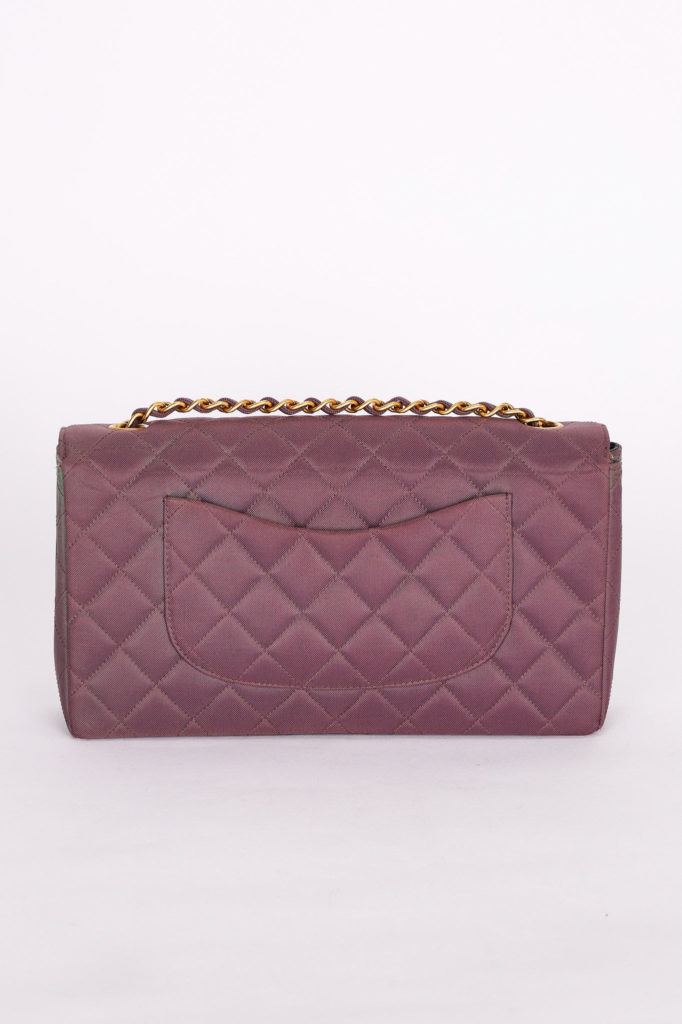 Ultra-Rare Chanel Medium Classic Single Flap Plum Jersey 1995 24K GP