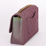 Ultra-Rare Chanel Medium Classic Single Flap Plum Jersey 1995 24K GP