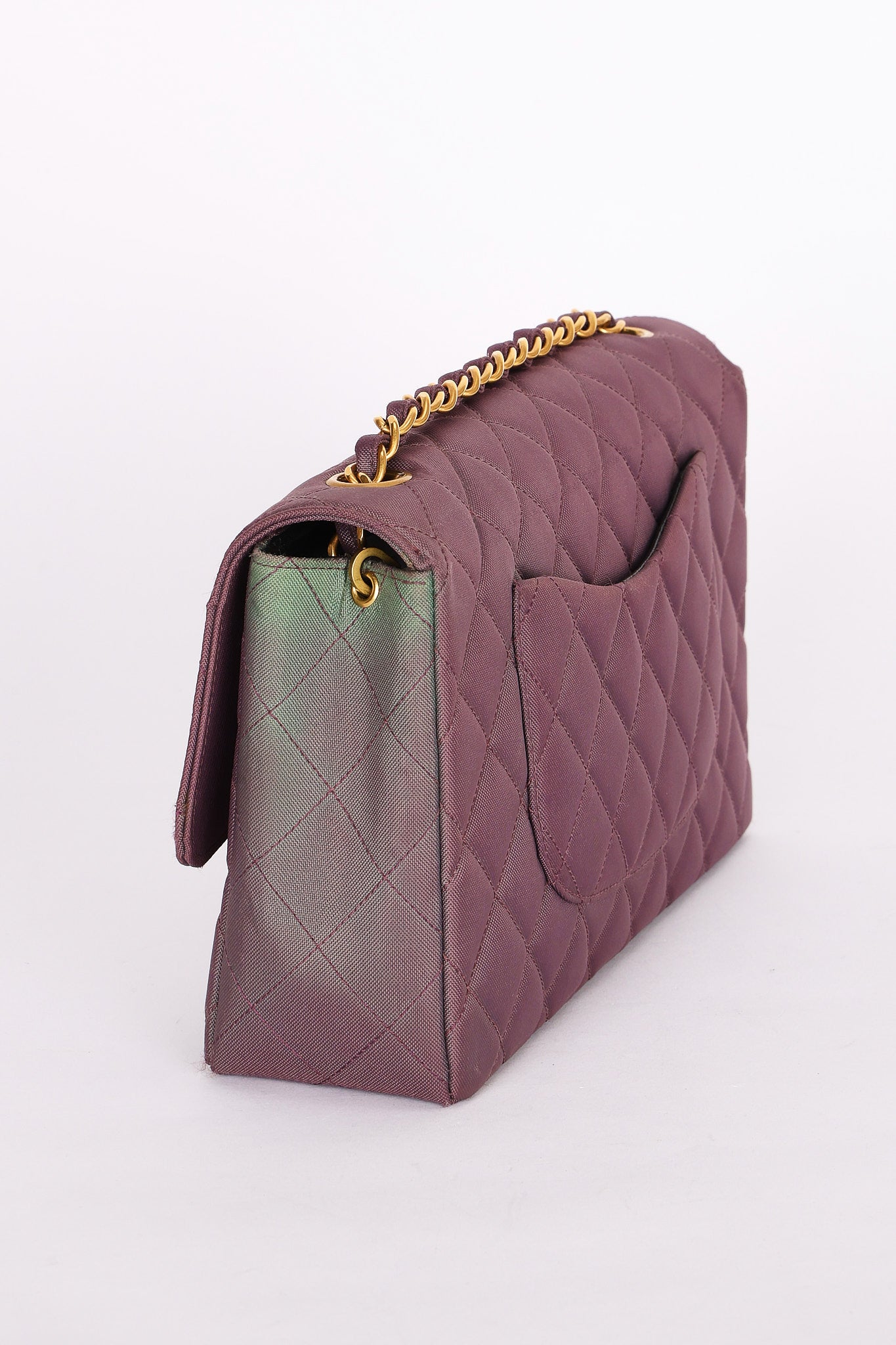 Ultra-Rare Chanel Medium Classic Single Flap Plum Jersey 1995 24K GP