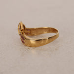 18K Yellow Gold Ruby Crossover Ring, Size US 7 - Drop 16
