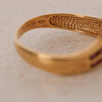 18K Yellow Gold Ruby Crossover Ring, Size US 7 - Drop 16
