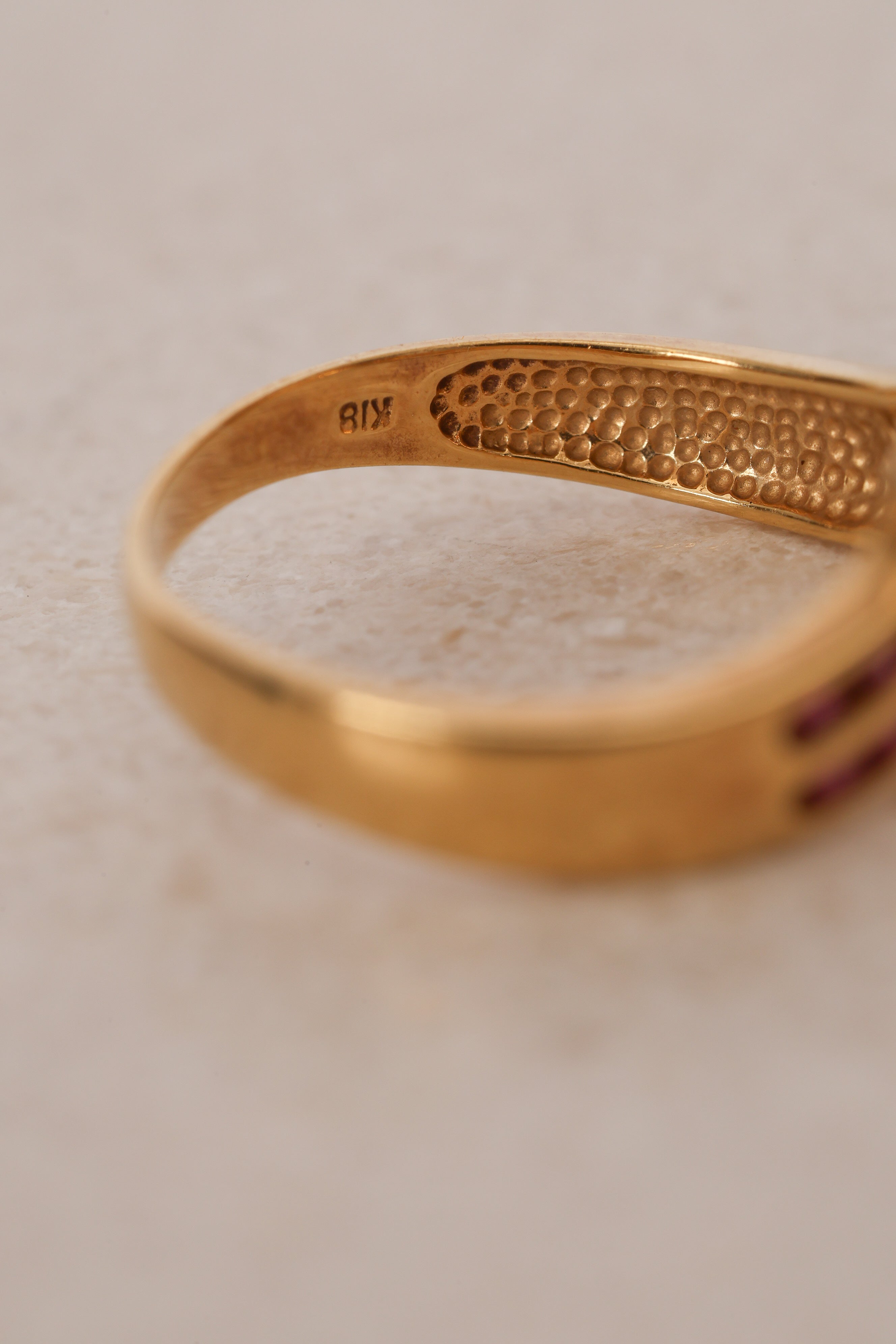 18K Yellow Gold Ruby Crossover Ring, Size US 7 - Drop 16