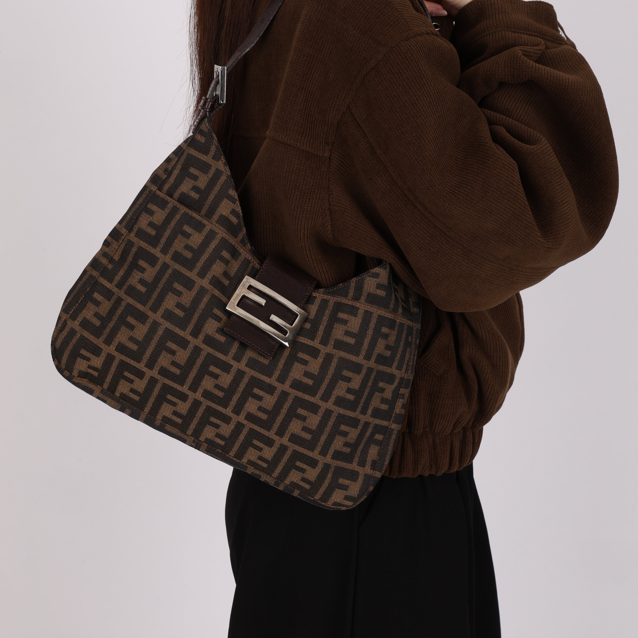 Fendi Zucca Palmier Shoulder Bag