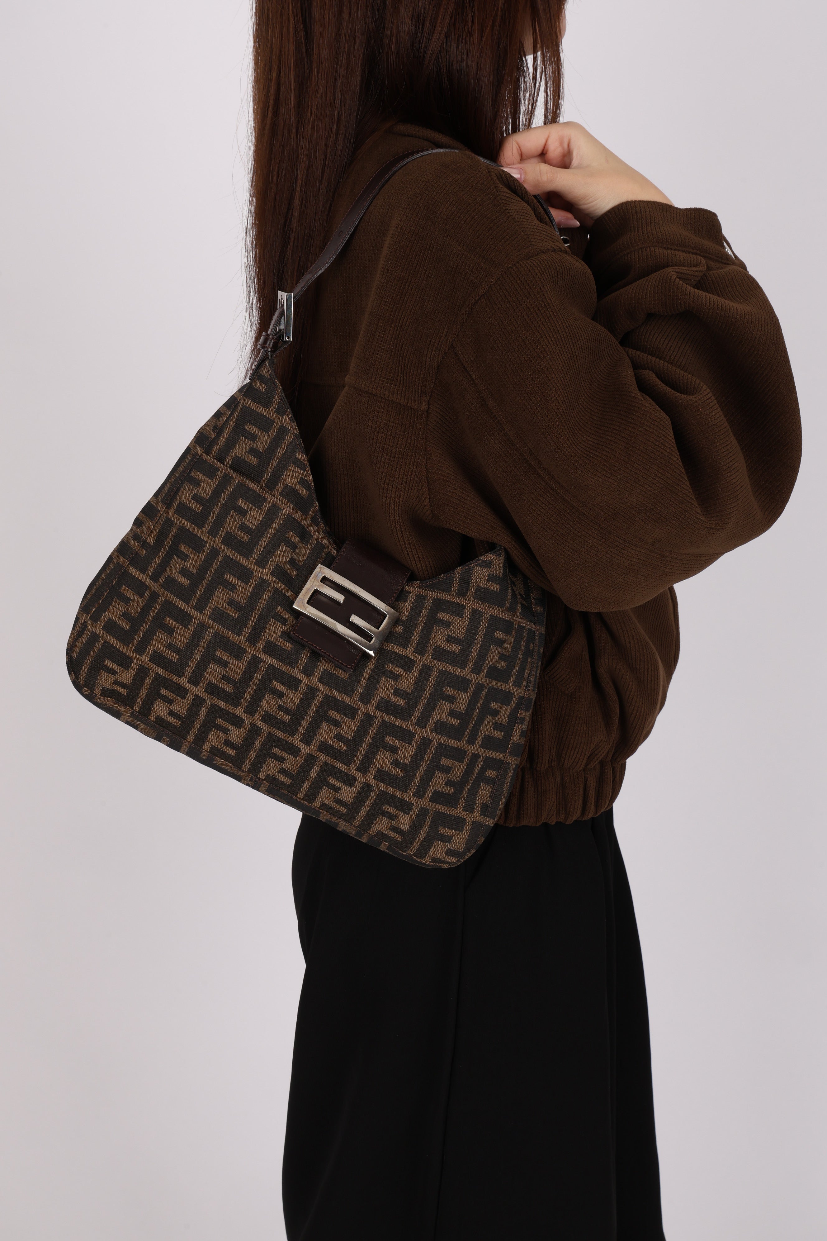 Fendi Zucca Palmier Shoulder Bag