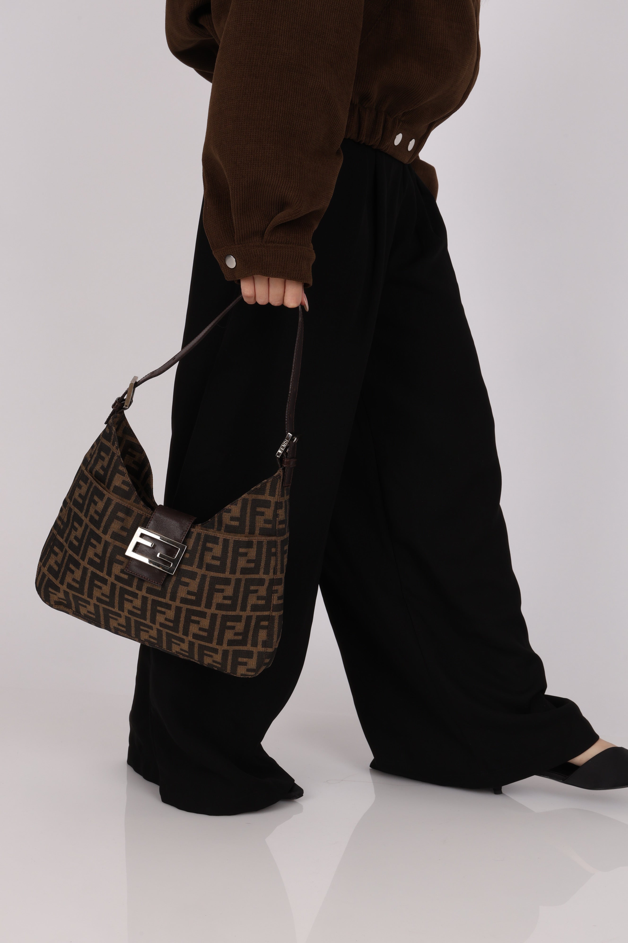 Fendi Zucca Palmier Shoulder Bag