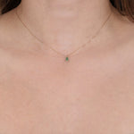 19K Emerald & Diamond Pendant Necklace
