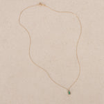 19K Emerald & Diamond Pendant Necklace