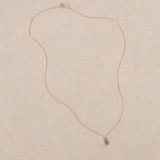 19K Emerald & Diamond Pendant Necklace