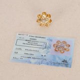 1980s - 1990s 18K Yellow and White Gold Citrine and Diamond Floral Ring, Size US 6.5 - Drop 23