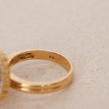 1970s - 1980s 18K Yellow Gold Diamond Swivel Loop Ring, Size US 6 - Drop 24