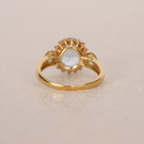 1990s - 2000s 18K Yellow Gold Diamond Peridot and Topaz Halo Ring, Size US 7 - Drop 24