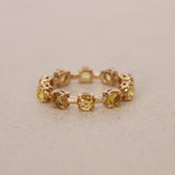 2000s 14K Yellow Gold Sapphire Band Ring, Size US 6.5 - Drop 24