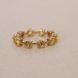 2000s 14K Yellow Gold Sapphire Band Ring, Size US 6.5 - Drop 24