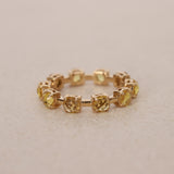 2000s 14K Yellow Gold Sapphire Band Ring, Size US 6.5 - Drop 24