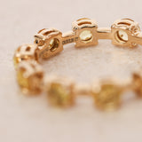 2000s 14K Yellow Gold Sapphire Band Ring, Size US 6.5 - Drop 24