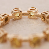 2000s 14K Yellow Gold Sapphire Band Ring, Size US 6.5 - Drop 24
