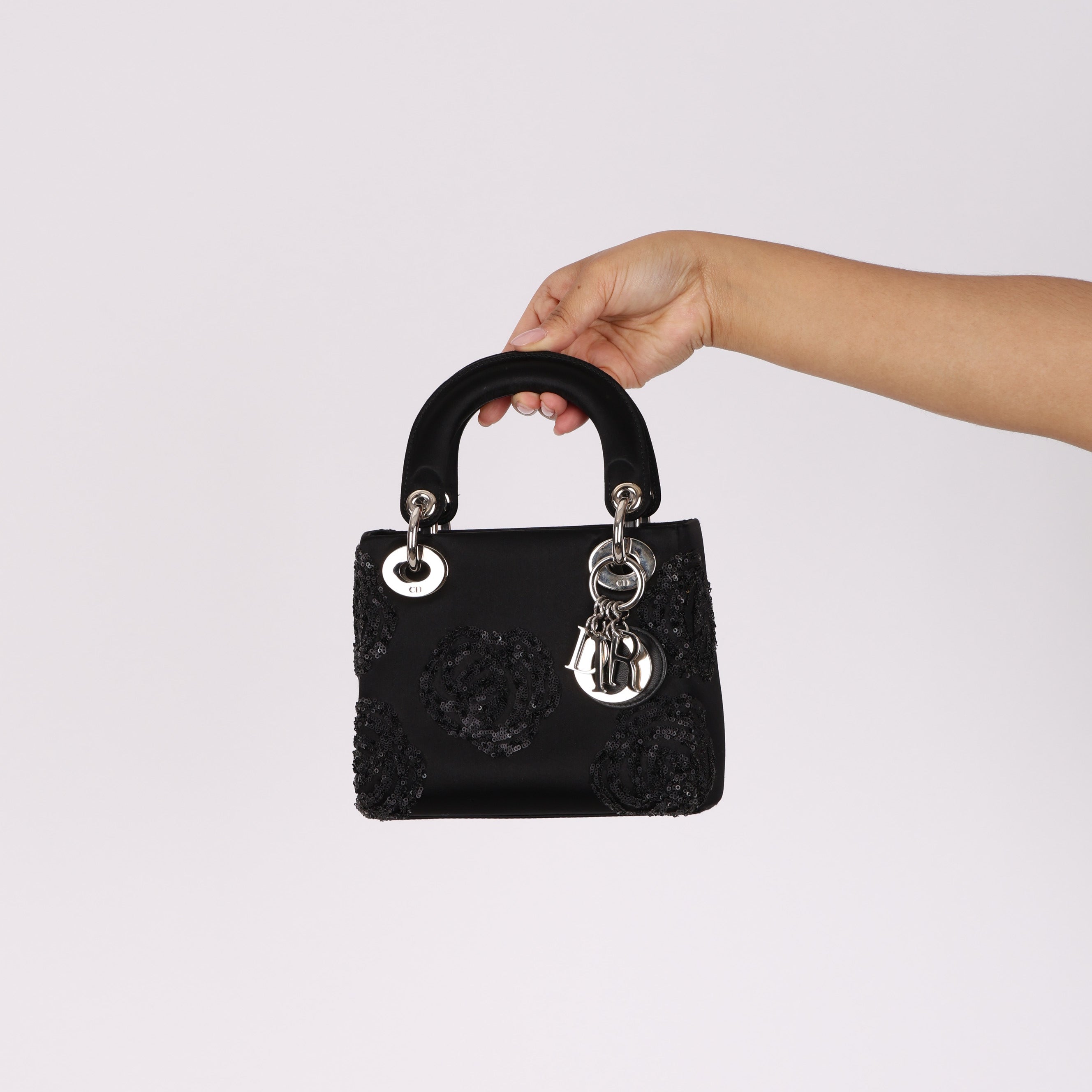 Dior Floral Sequin Mini Lady Bag
