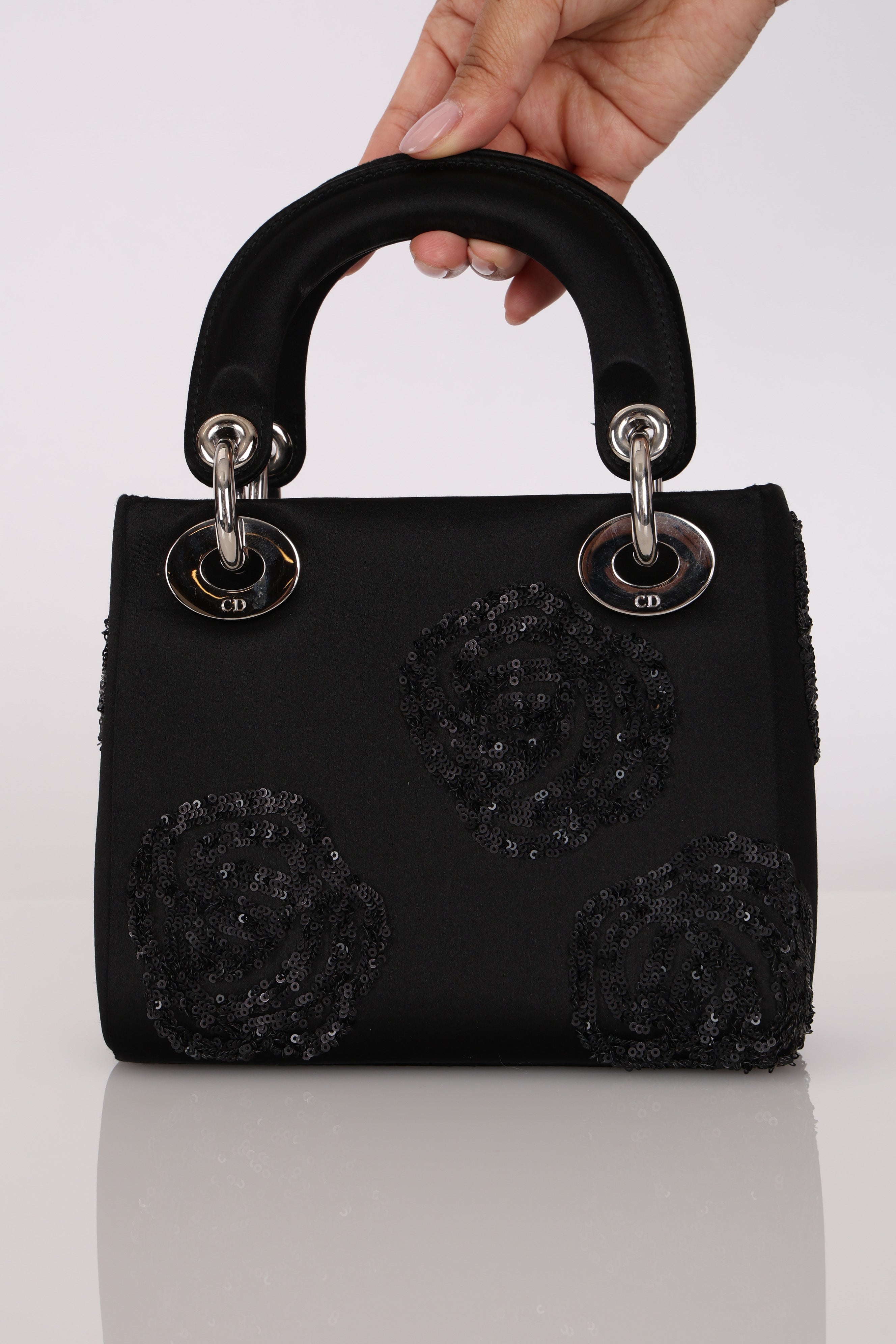 Dior Floral Sequin Mini Lady Bag