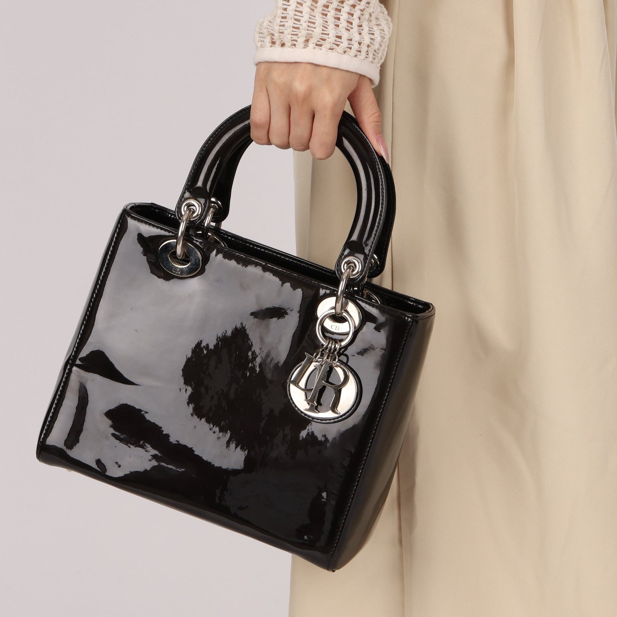Dior Medium Lady Black Patent 2015