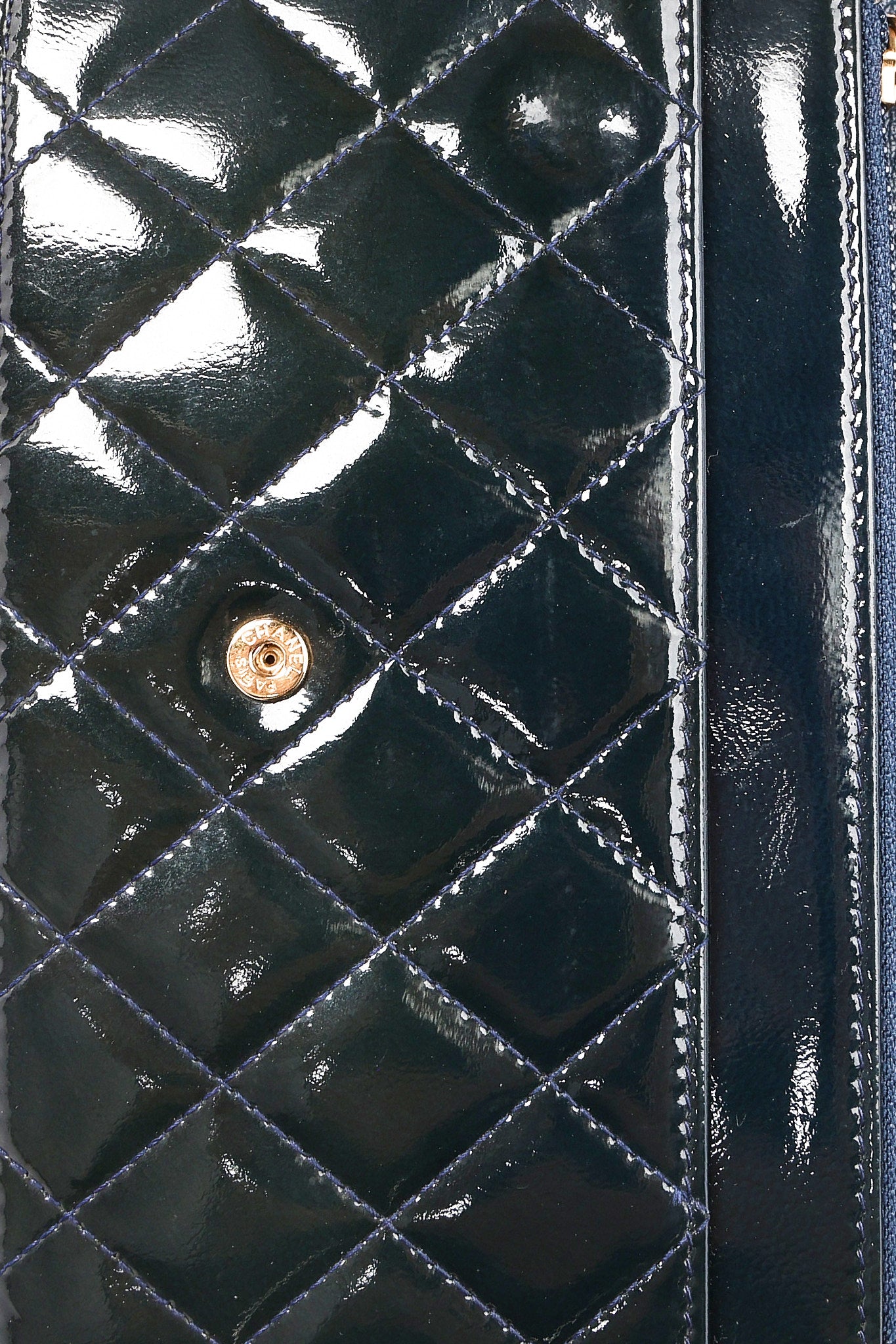 Chanel Paris-Salzburg Wallet on Chain Navy Patent 2015 AGHW