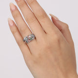18K Tanzanite Sapphire & Garnet Ring