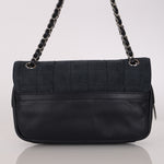 Chanel Chocolate Bar Single Flap Navy Suede SHW
