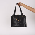 Chanel Double Zip Timeless Tote Black Caviar 1993 24K GP