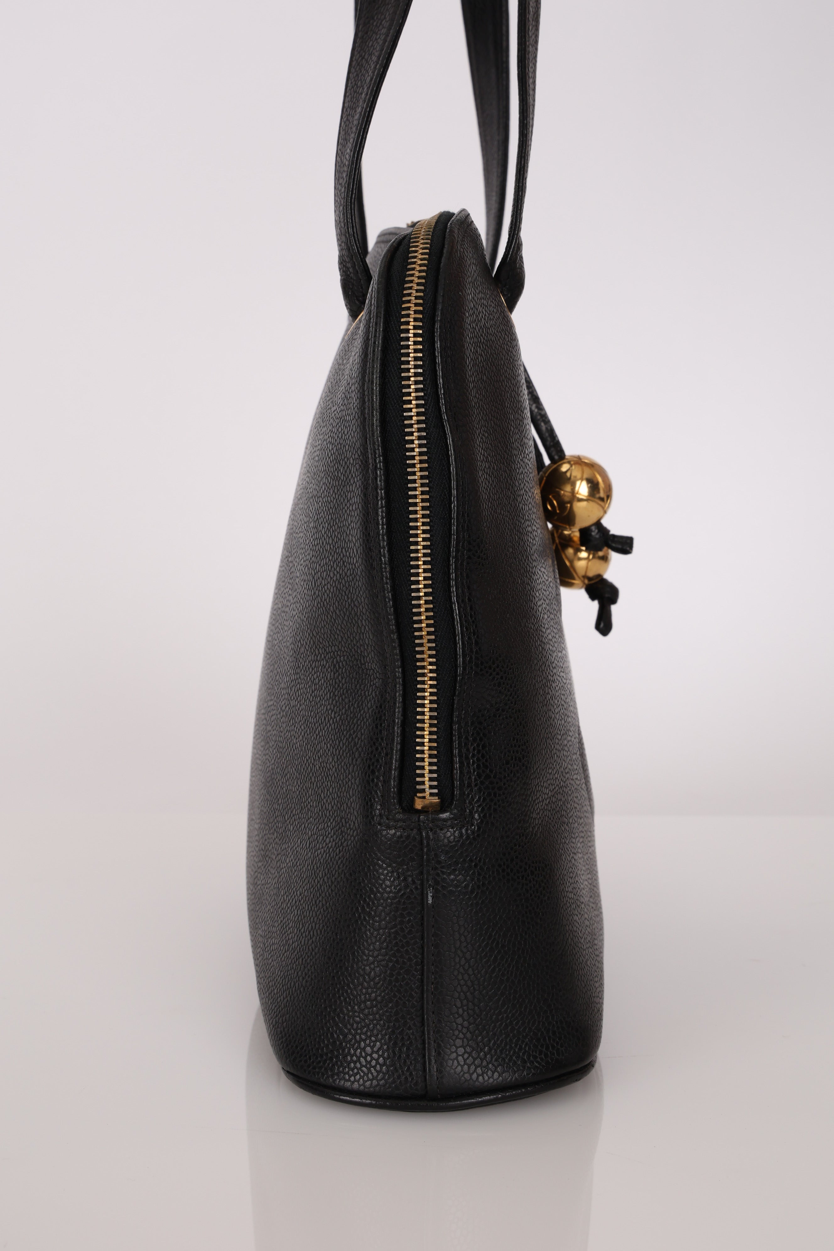 Chanel Double Zip Timeless Tote Black Caviar 1993 24K GP