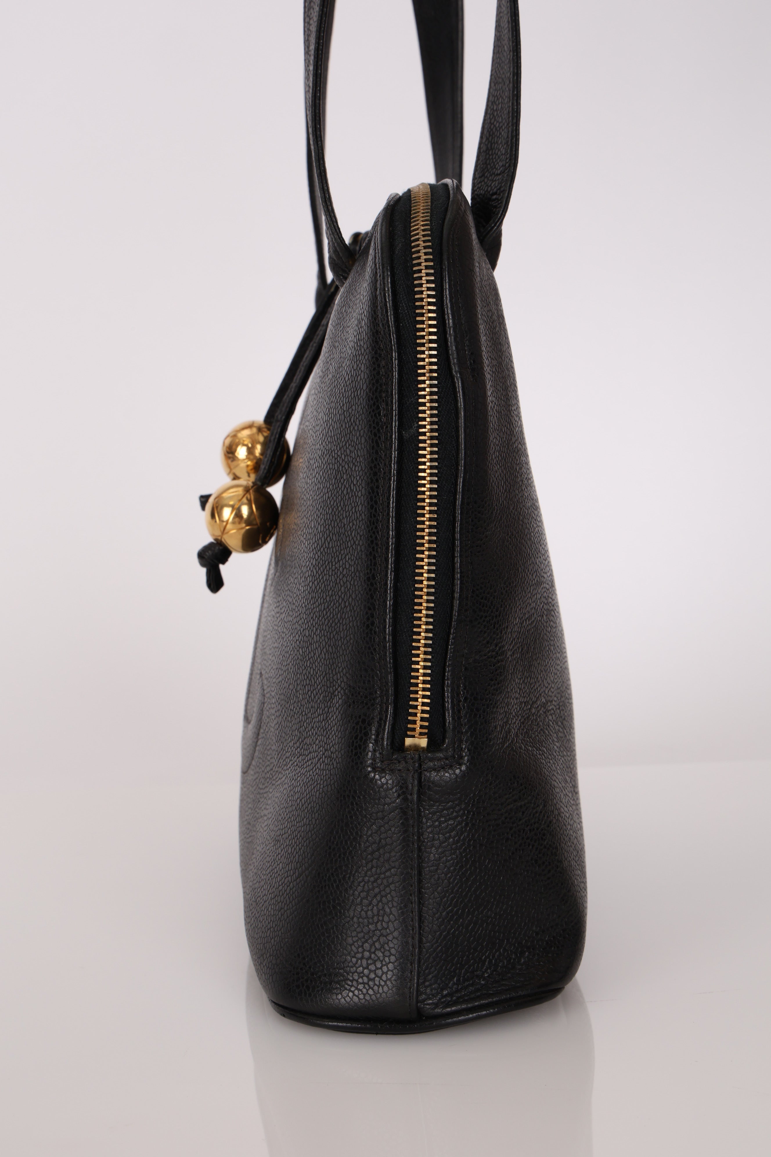 Chanel Double Zip Timeless Tote Black Caviar 1993 24K GP