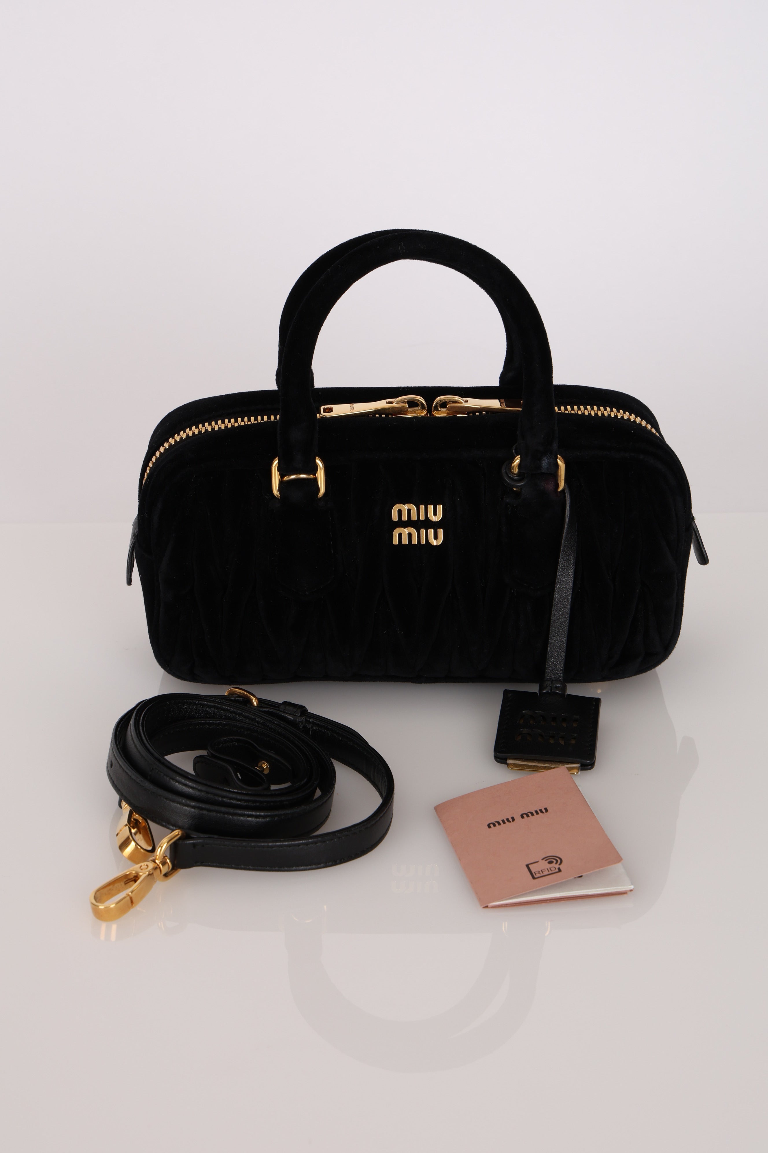 Miu Miu Arcadie Matelasse Velvet Tote