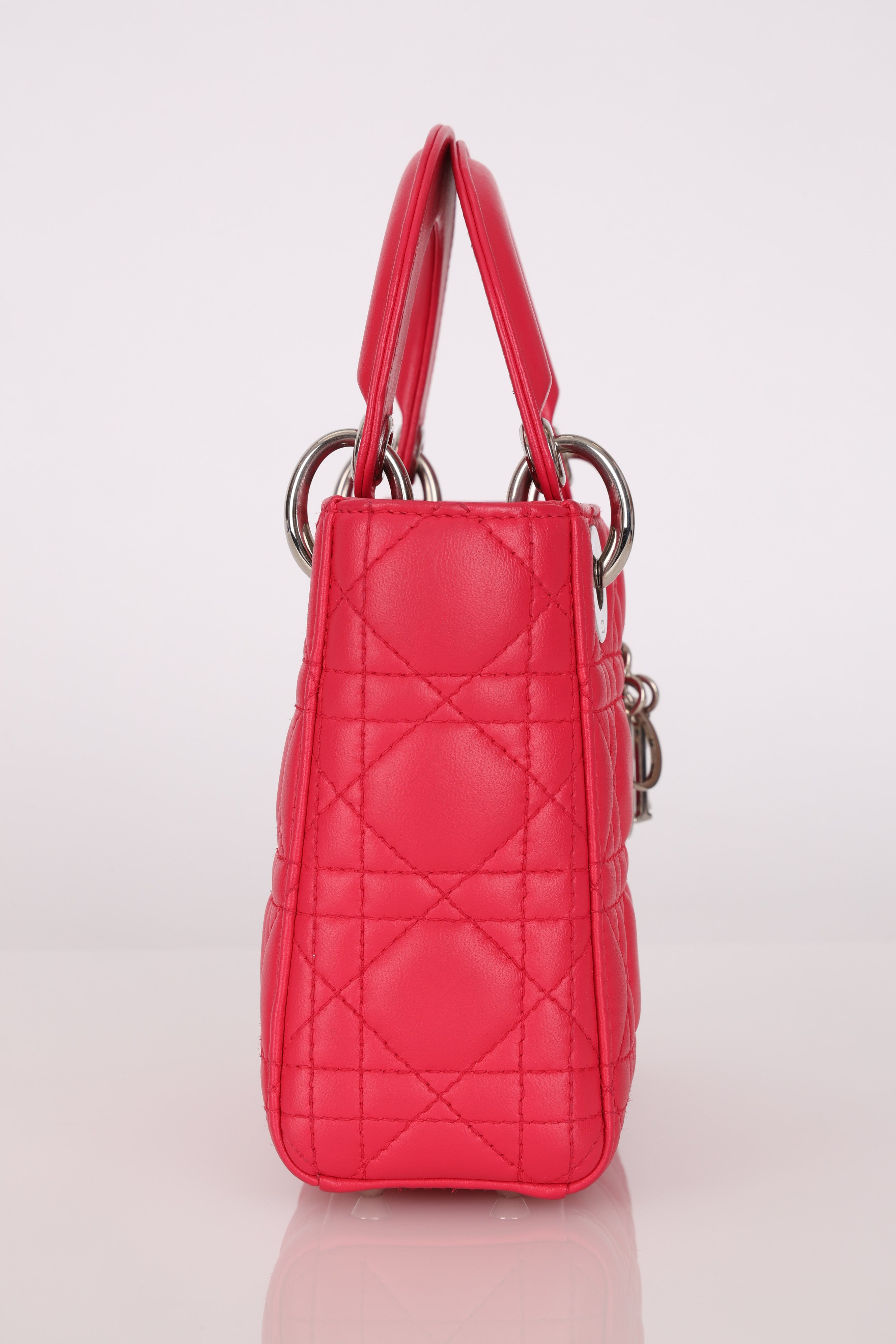 Dior Lambskin Cannage Coral Lady Bag