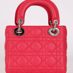 Dior Lambskin Cannage Coral Lady Bag