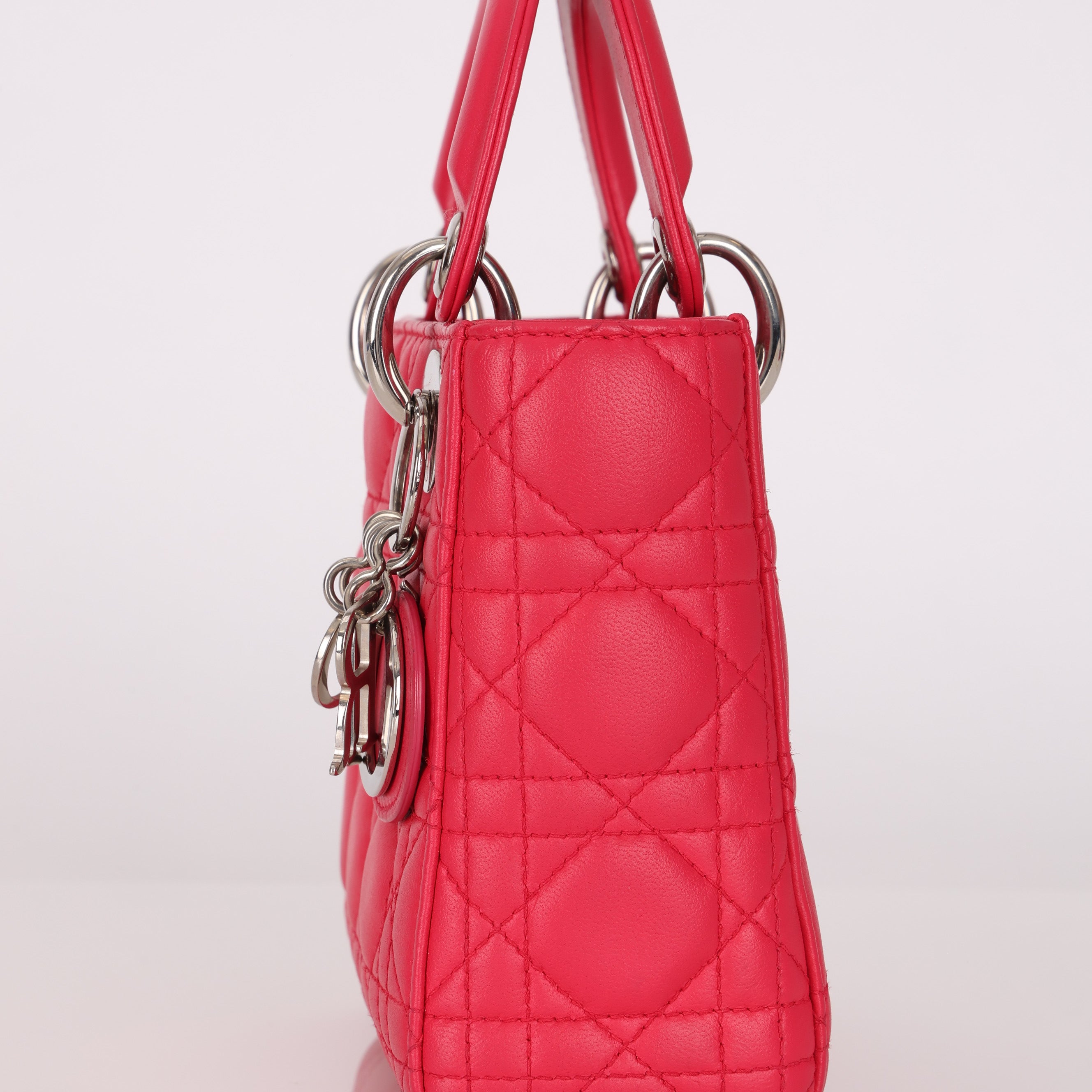 Dior Lambskin Cannage Coral Lady Bag