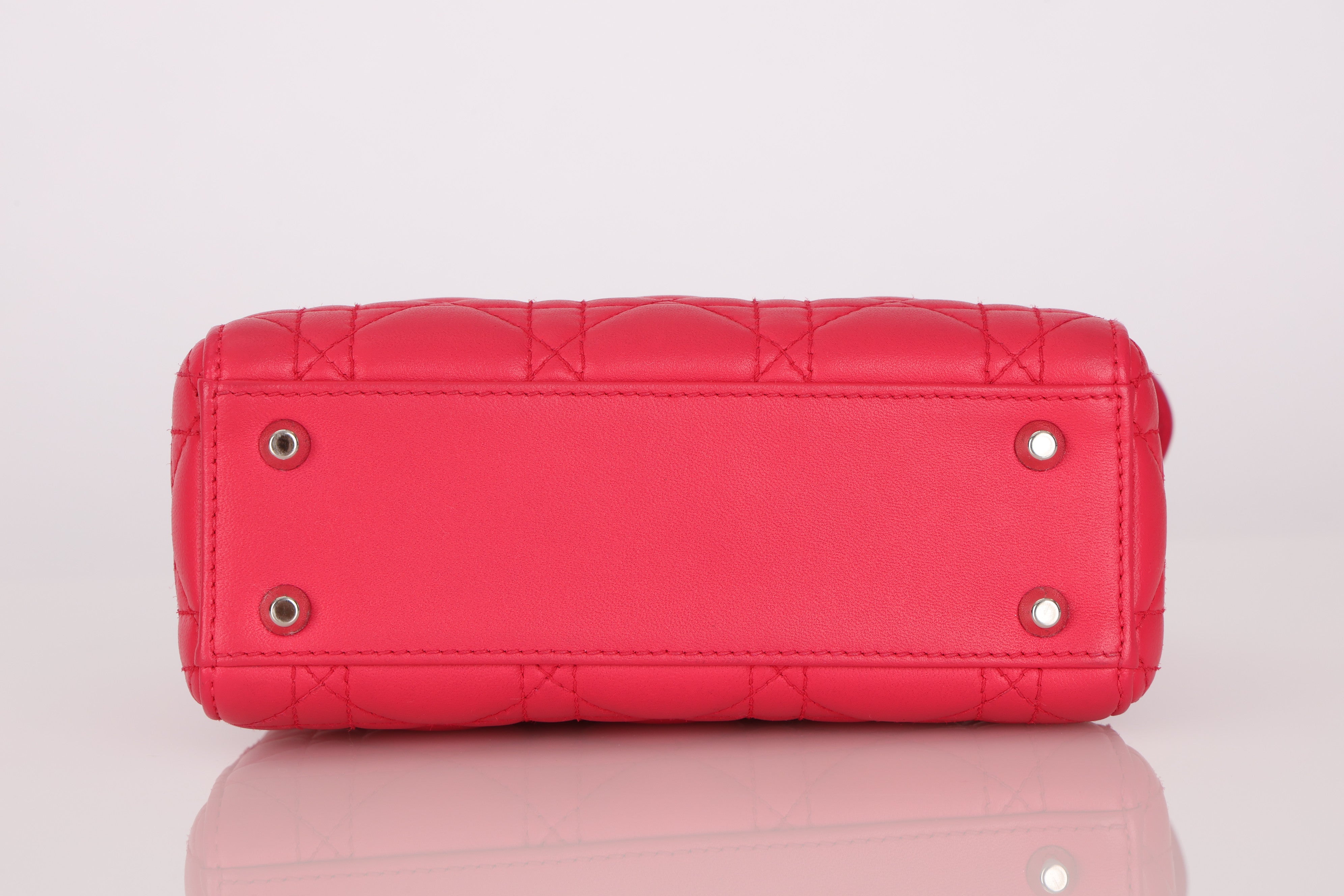 Dior Lambskin Cannage Coral Lady Bag