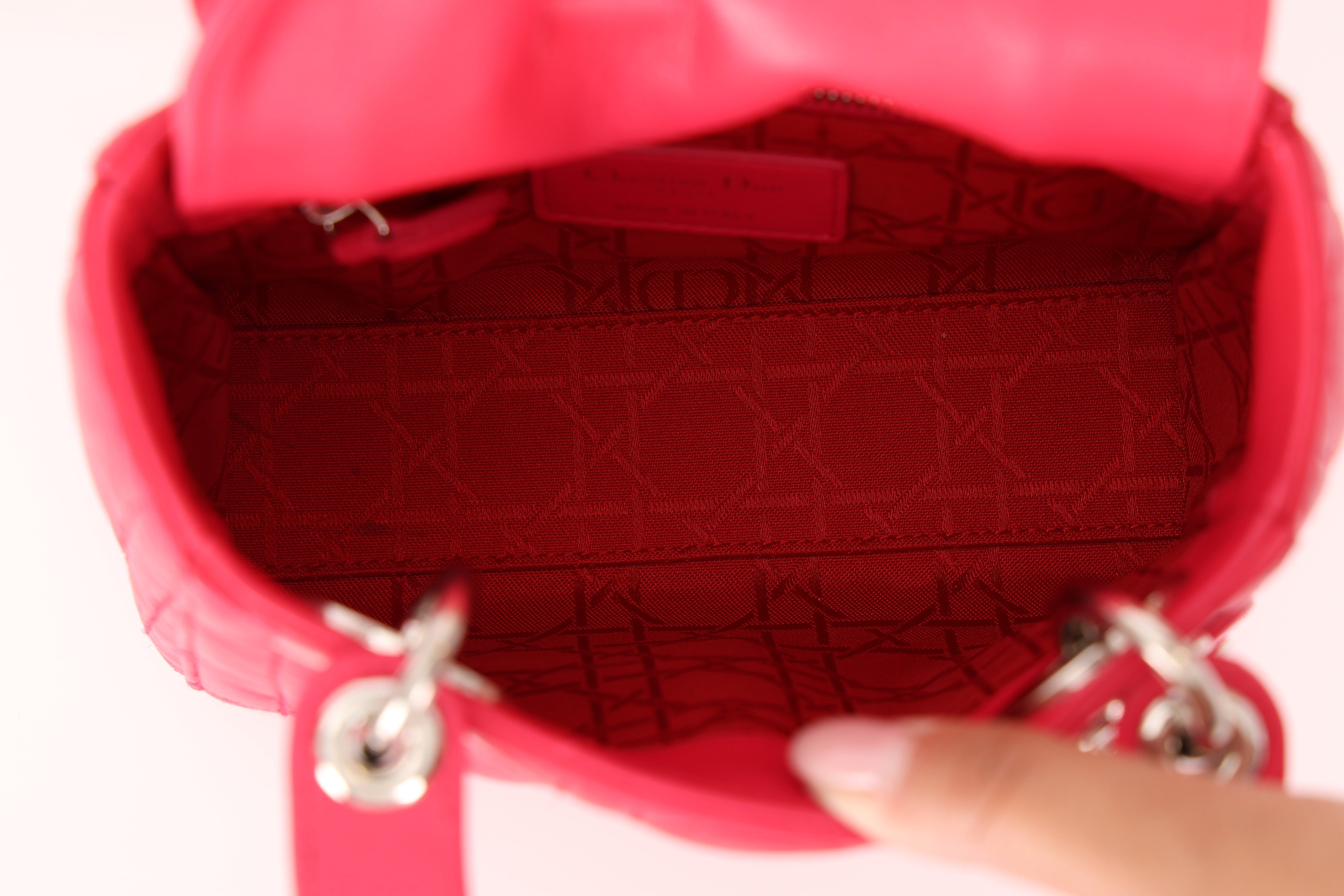 Dior Lambskin Cannage Coral Lady Bag