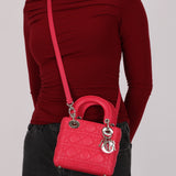 Dior Lambskin Cannage Fuchsia Lady Bag