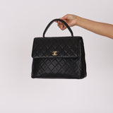 Chanel Kelly Top Handle Bag Black Caviar 24K GP