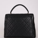 Chanel Kelly Top Handle Bag Black Caviar 24K GP
