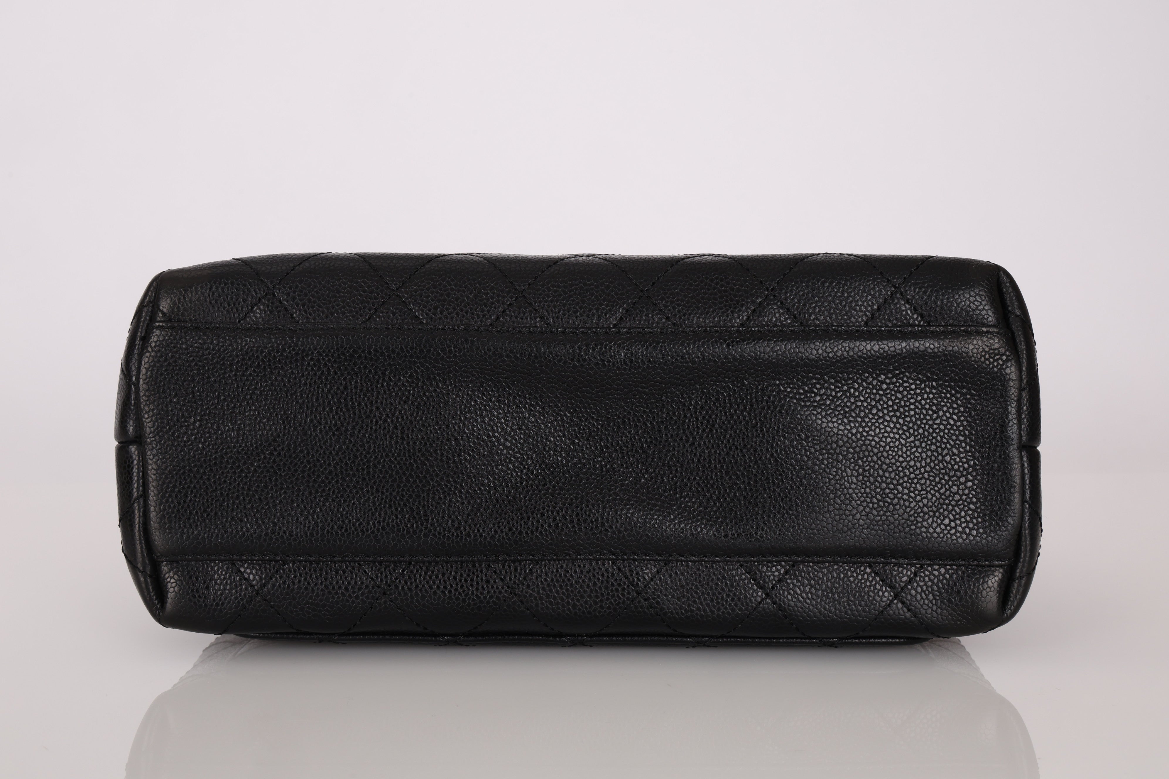 Chanel Kelly Top Handle Bag Black Caviar 24K GP