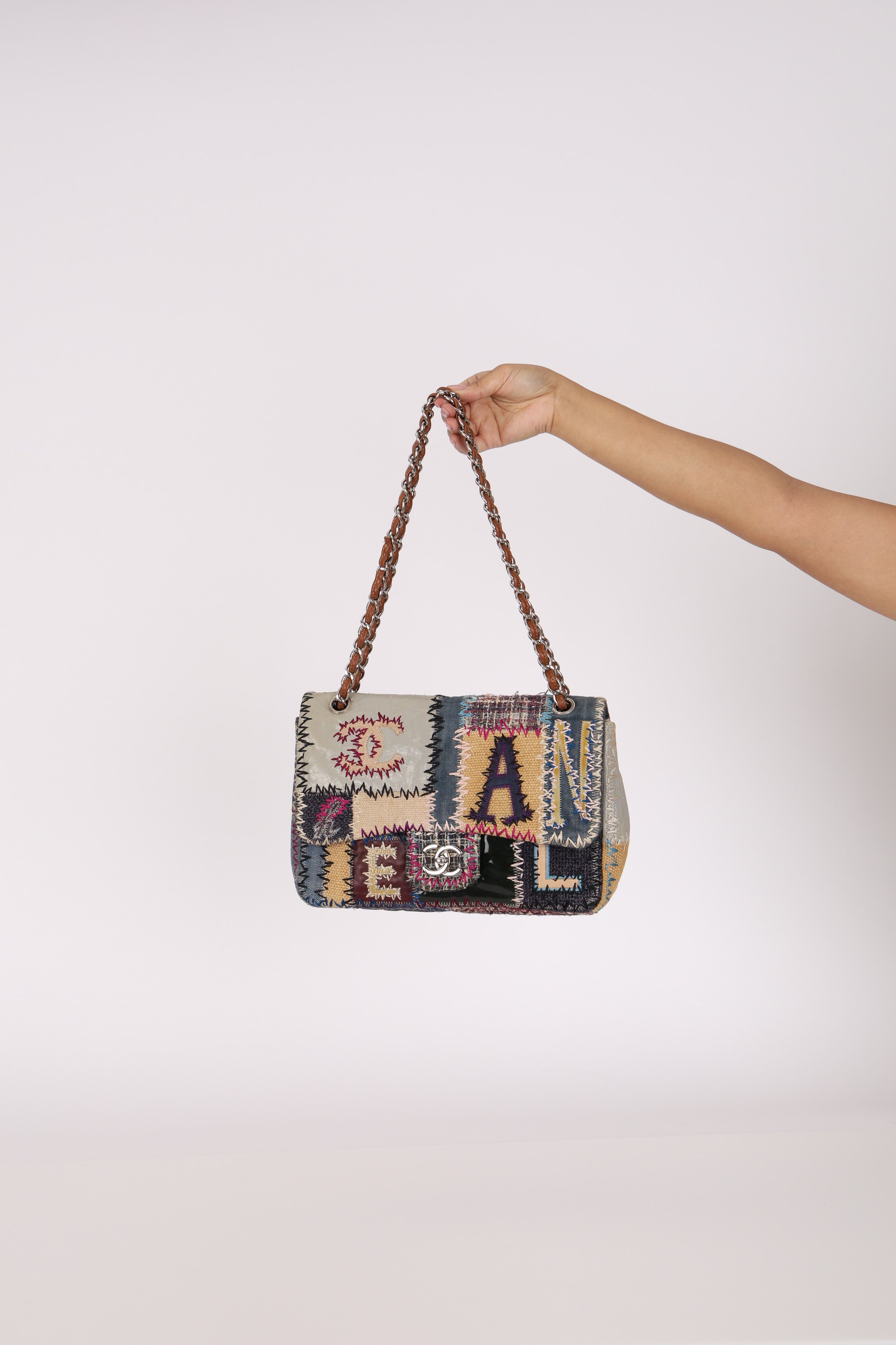 Chanel Jumbo Single Flap Mixed Media Patchwork SHW