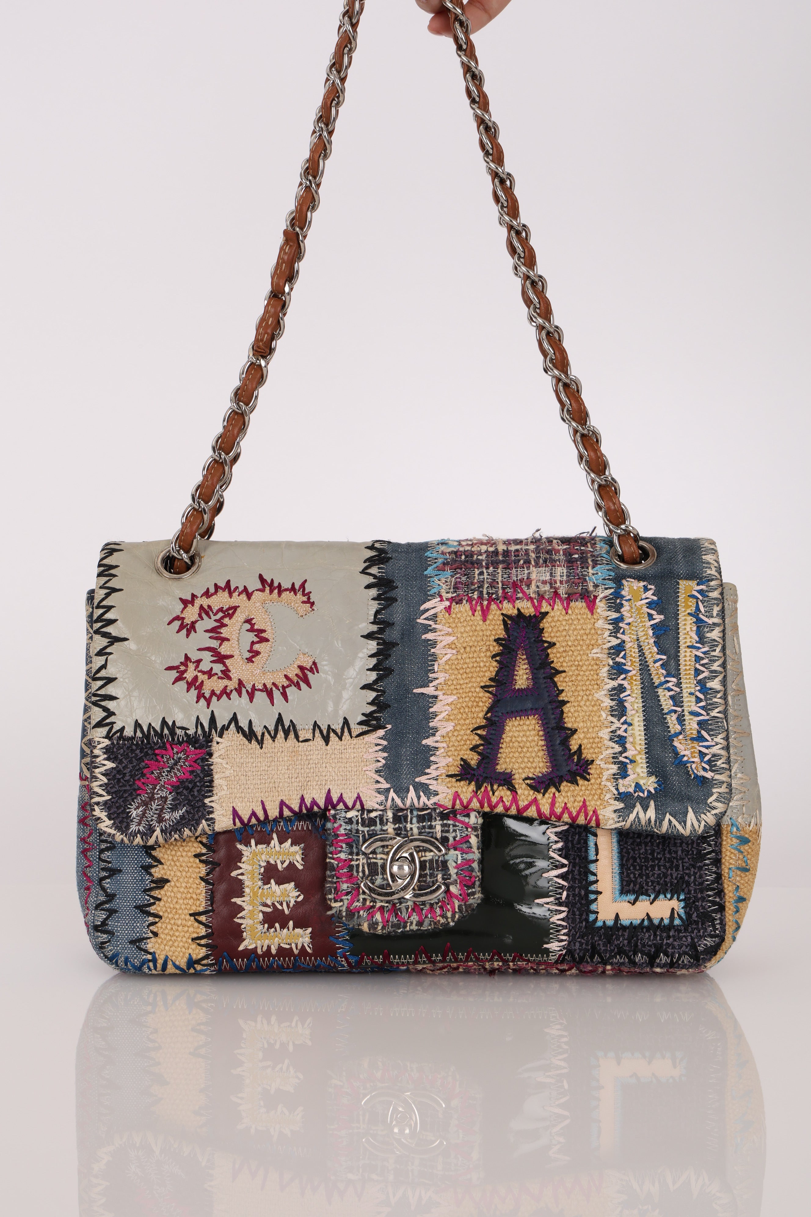 Chanel Jumbo Single Flap Mixed Media Patchwork SHW